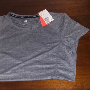 NWT short sleeve gray workout shirt size m